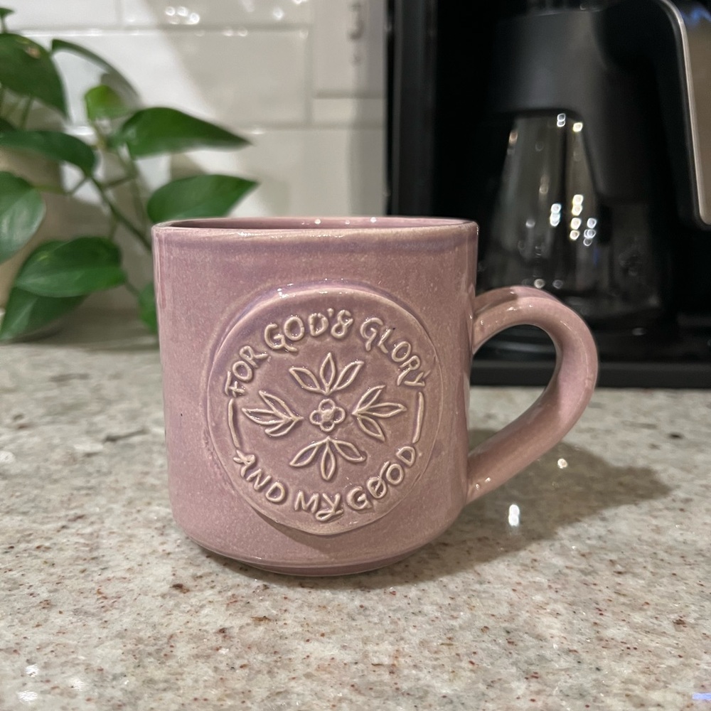 Purple Ceramic Mug with Inspirational Quote